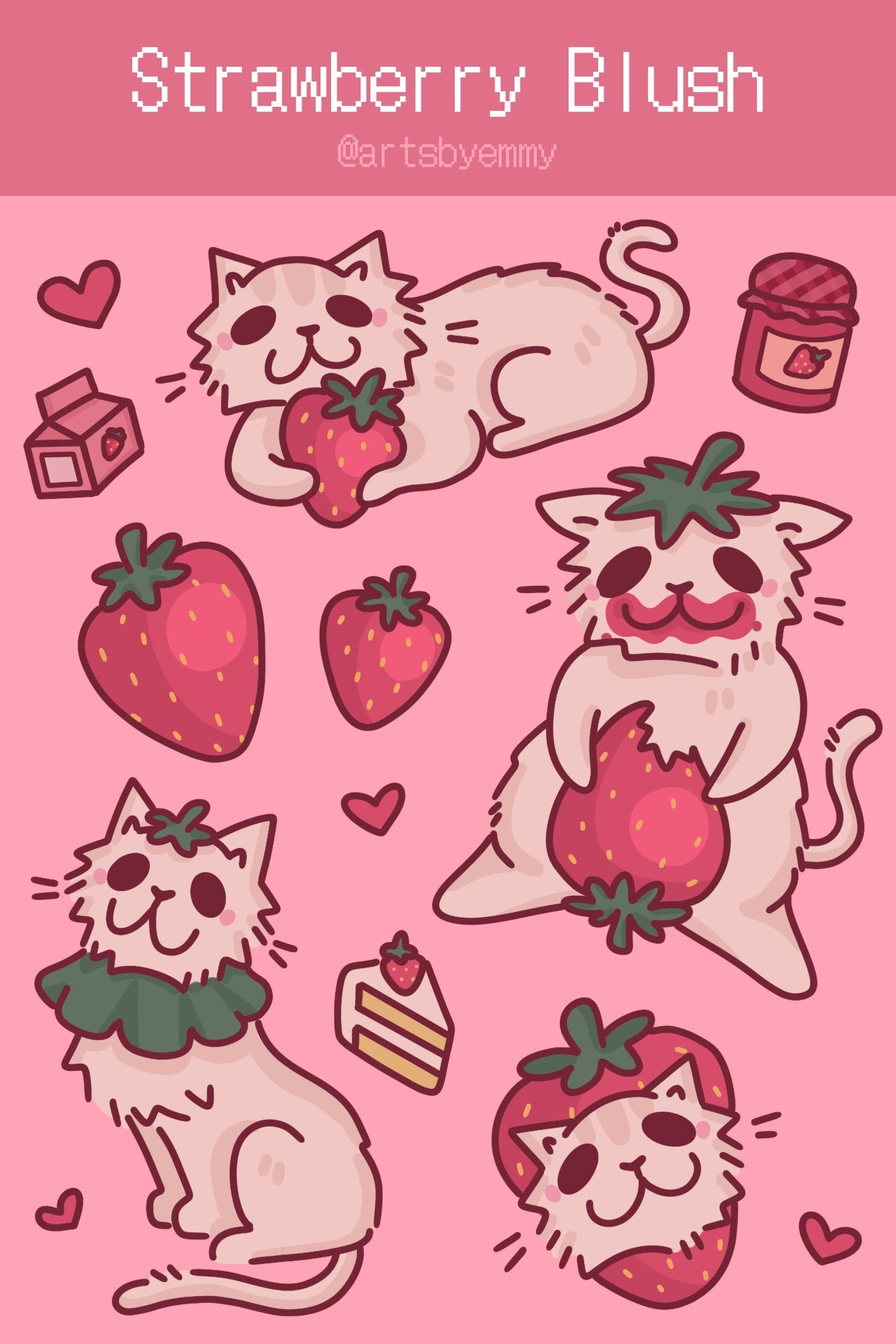 Strawberry Blush Sticker Sheet