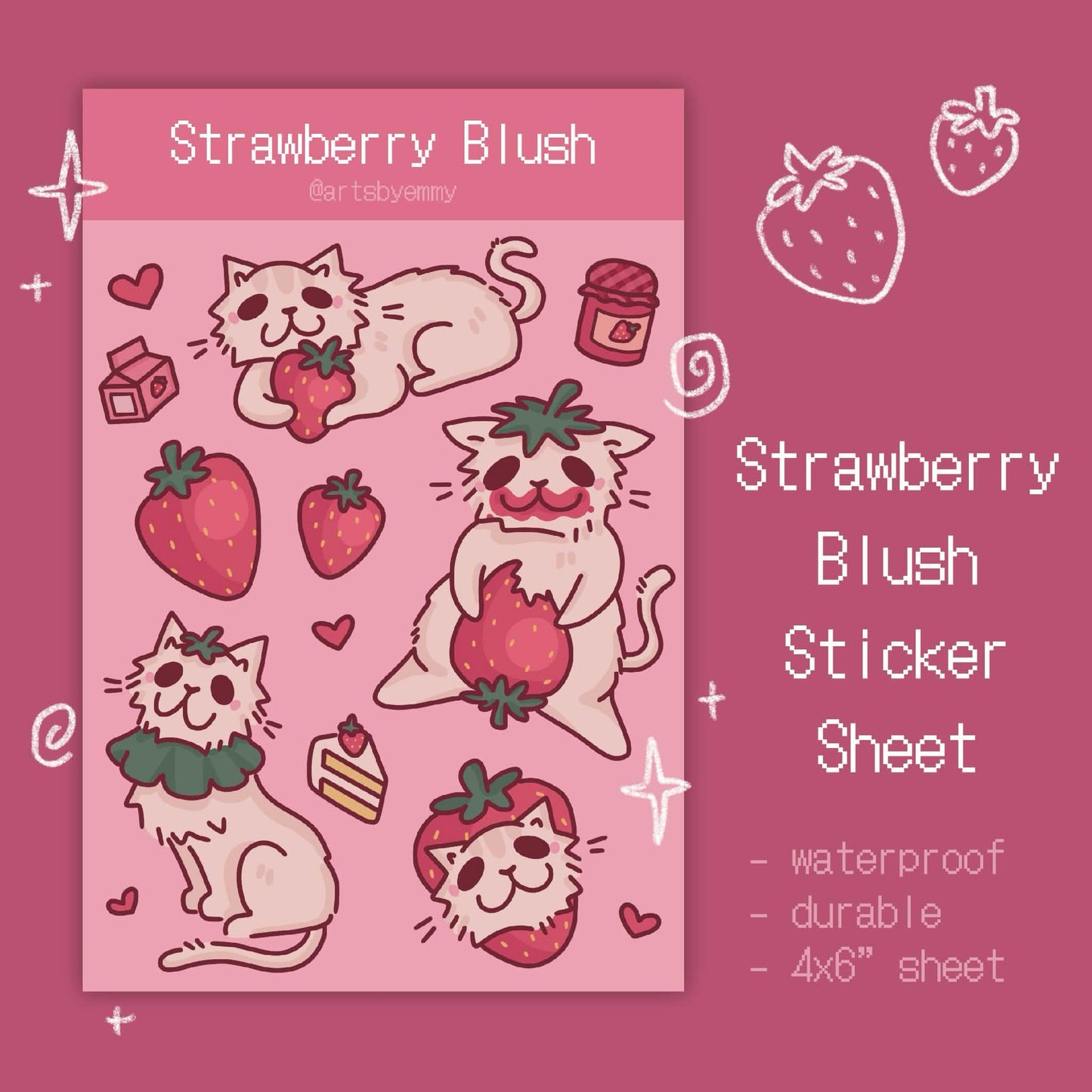 Strawberry Blush Sticker Sheet